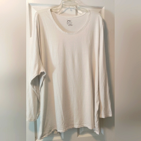 Just My Size Tops - Just My Size White Long Sleeve T-ShirtSize: 4X